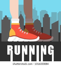 Running and sport motivation poster and banner. Vector illustration.