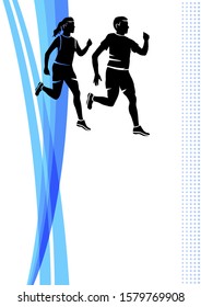 running sport poster vector illustration