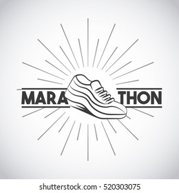 running sport shoes icon. marathon competition design. vector illustration