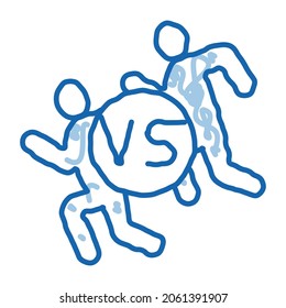 Running Sport sketch icon vector. Hand drawn blue doodle line art Running Sport sign. isolated symbol illustration