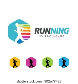 Running Sports Application Logo Template