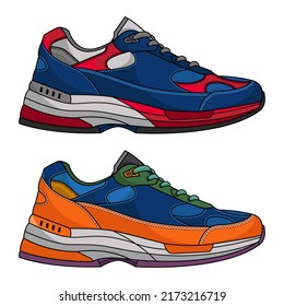 running sports shoes vector, vector EPS 10