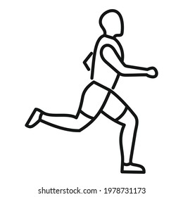 Running sportsman icon. Outline Running sportsman vector icon for web design isolated on white background