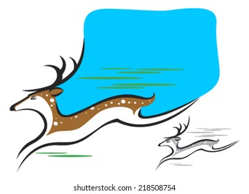 Running Spotted Deer in line