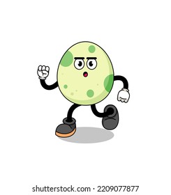 Running Spotted Egg Mascot Illustration , Character Design