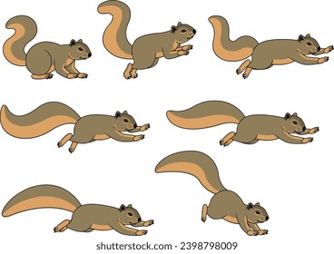 Running Squirrel Cartoon Animation Sprite