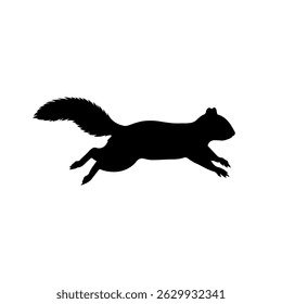 Running Squirrel silhouette vector flat illustration design.