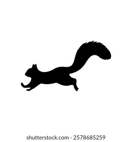 Running squirrel silhouette vector illustration design on white background.