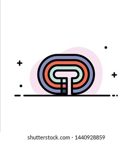 Running, Stadium, Surface, Track  Business Flat Line Filled Icon Vector Banner Template