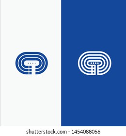 Running, Stadium, Surface, Track Line and Glyph Solid icon Blue banner Line and Glyph Solid icon Blue banner