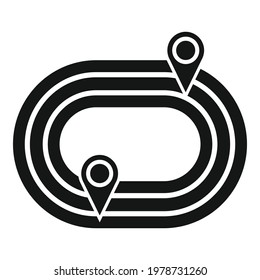 Running stadium track icon. Simple illustration of Running stadium track vector icon for web design isolated on white background