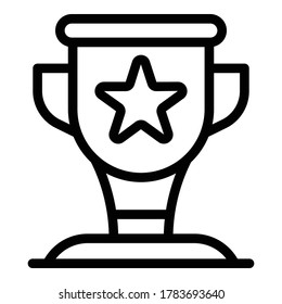 Running star cup icon. Outline running star cup vector icon for web design isolated on white background