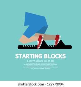 Running Starting Blocks Vector Illustration 