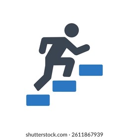 Running Steps Icon On White Background