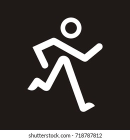 Running Stick Figure logo design template vector