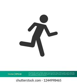 Running Stick man Icon Vector Logo Template Illustration Design. Vector EPS 10.