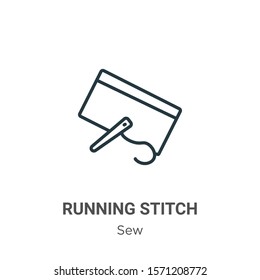 Running stitch outline vector icon. Thin line black running stitch icon, flat vector simple element illustration from editable sew concept isolated on white background