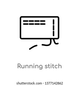 running stitch vector line icon. Simple element illustration. running stitch outline icon from sew concept. Can be used for web and mobile