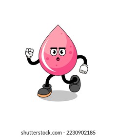 running strawberry juice mascot illustration , character design