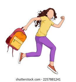 running student image vector illustrator