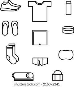 Running stuff icons set
