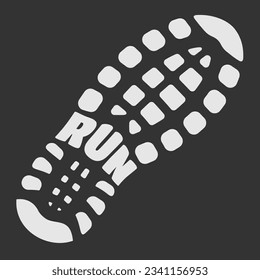 Running symbol with Sport Shoe Print. Vector illustration