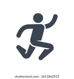 Running Symbolizing Action Icon On White Background