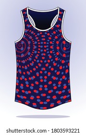 Running Tank Top Design Dots Style Graphic Lines Colorful Vector For, Front View.