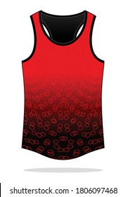 Running Tank Top With Graphic Line Design on White Background, Vector File.