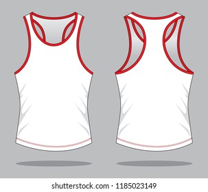 Running & Tank Tops Design
: White / Red Edged