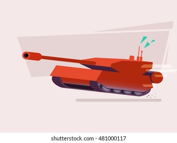 Running tank vector illustration.