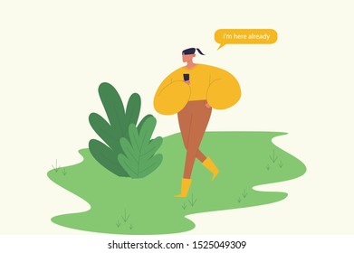 Running and Texting in Park
