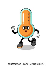 running thermometer mascot illustration , character design