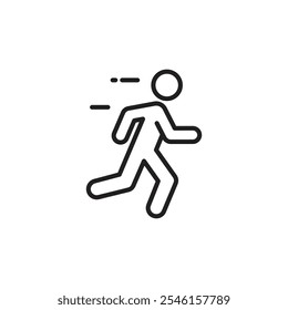 Running thin line vector icon