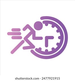 running time in flat design style