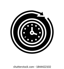 running time glyph icon vector. running time sign. isolated contour symbol black illustration