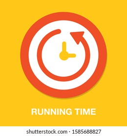running time icon - Vector clock