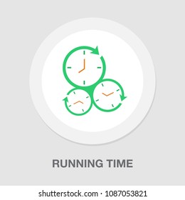 Running time illustration, speed symbol. stopwatch icon