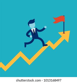 Running towards the goal. Business concept.