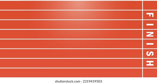 Laufspur oder Leichtathletikhintergrund mit Finish Line. Vektorgrafik. 