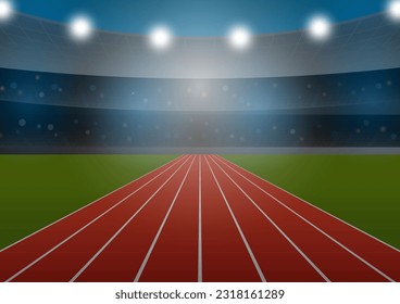 Running Track or Athlete Track in Stadium. Vector Illustration.