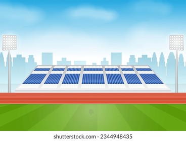 Running Track or Athlete Track in Stadium. Vector Illustration.