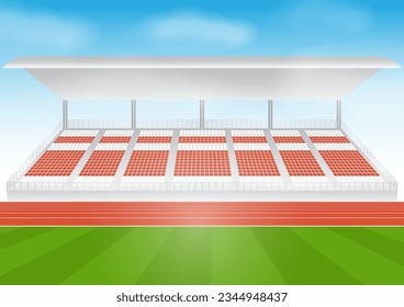 Running Track or Athlete Track in Stadium. Vector Illustration.