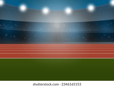 Laufstrecke oder Athlete-Strecke im Stadion. Vektorgrafik.