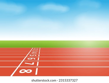 Laufspur oder Leichtathletik-Titel . Vektorgrafik.