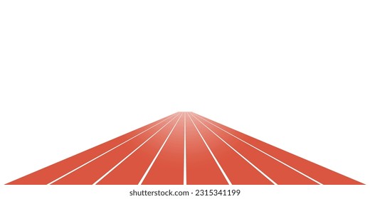 Running Track or Athlete Track. Vector Illustration Isolated on White Background. 