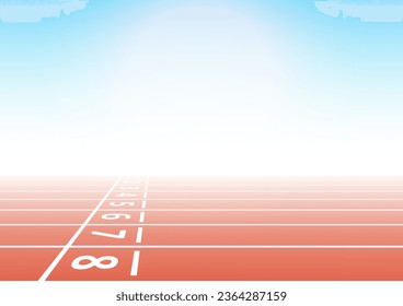 Running Track or Athlete Track . Vector Illustration.	