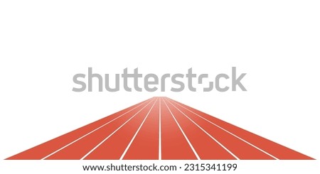 Running Track or Athlete Track. Vector Illustration Isolated on White Background. 