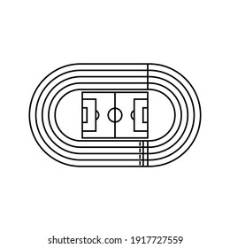 Running track field icon. Illustration of big stadium have running track. vector illustration