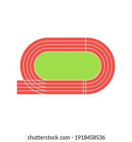 Running track field icon. Illustration of big stadium have running track. vector illustration